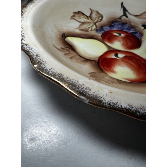 Vintage Porcelain Pitcher and Bowl Wash Basin Set Hand painted Fruit Kitchen - Picture 12 of 16